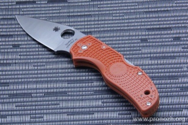    Spyderco Native 5 Lightweight Sprint Run, Crucible CPM Rex 45 Steel, Satin Finish Blade, Orange FRN Handle