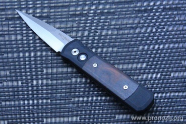    Pro-Tech Godson  Greg Stevens Design, Satin Blade, Solid Black Aluminum Handle with Cocobolo Wood