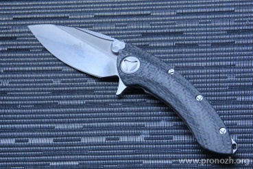   Microtech  Whale Shark, Hand Ground, Tri Tone Stone Wash, Carbon Fiber Handle