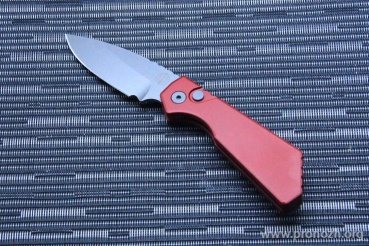    Pro-Tech  Pro-Strider PT Auto, Satin Finish Blade, Red Aluminium Handle
