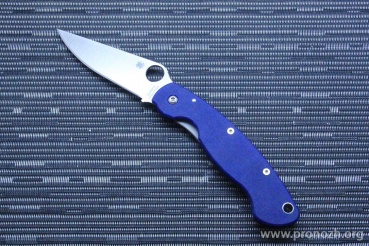   Spyderco Military, Satin Finish Blade, Crucible CPM S110V Steel, Dark Blue G-10 Handle