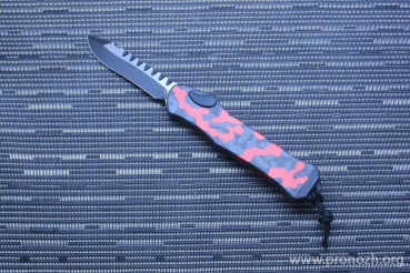      Heretic Knives Hydra OTF Auto Recurve Red Camo Handle