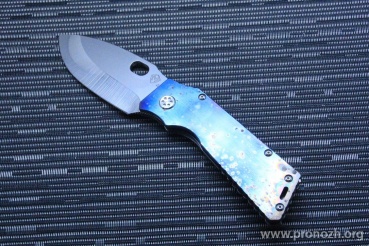   Medford Knife & Tool TFF-1 (Tactical Fighting Folder), Satin Blade, S45VN Steel, Solar Flare Titanium Handle