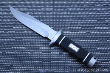   SOG Tech Bowie, Stonewash Blade, Aus-8 Steel, Kraton Handle