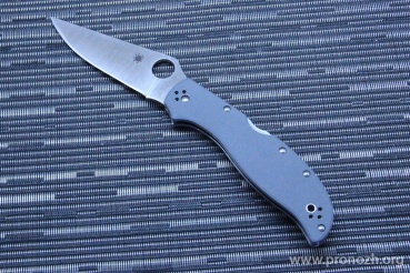   Spyderco Stretch 2 XL, Satin Finish Blade, Cru-Wear Steel, Grey G-10 Handle