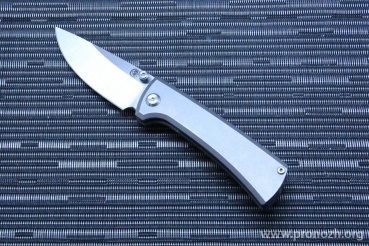   Chaves Knives RCK9 Drop Point, Satin Blade, M390 Steel, Titanium Handle