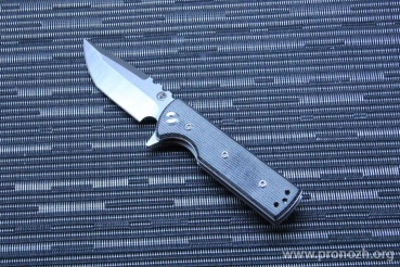   Chaves Knives Redencion Street Tanto, Belt Finish Blade, Elmax Steel, Black Micarta