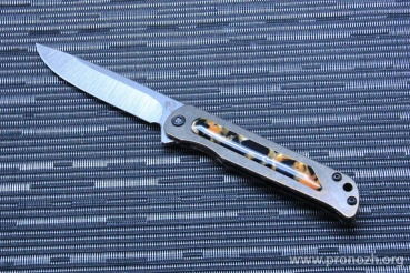   Medford Knife & Tool T-Bone, Satin Finish Blade, S45VN Steel, Bronze "Safari" Titanium Handle