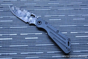   Strider Knives  SPD X SMF Memento Mori Oxide Blade, CPM Magnacut Steel, Black Titanium Handle