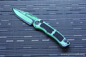    Heretic Knives Wraith V4 Auto Bowie, Toxic Green Cel Shading