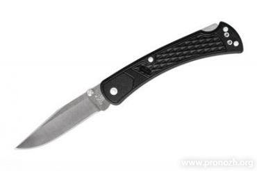   Buck Folding Hunter Slim Select, 420HC Steel, Stonewash Blade, Black GRN Handle