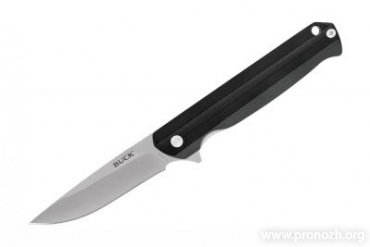   Buck  Langford, Satin Finish Blade, Black G-10 Handle