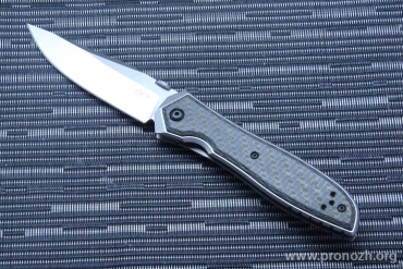   Zero Tolerance ZT0640, Satin Finish Blade, Titanium / Carbon Fiber Handle