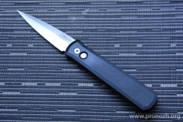    Pro-Tech Godfather, Satin Finish Blade, Solid Black Aluminum Handle