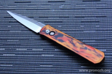    Pro-Tech Godfather, Satin Finish Blade, Del Fuego Anodized Aluminum Handle