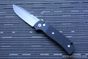    Pro-Tech Terzuola ATCF Automatic, Stonewashed Blade,  Black Aluminum Handle with Textured Black G-10 Inlays