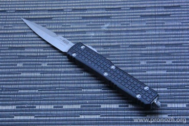      Microtech Ultratech Bayonet, Blade Show 2023, Black Frag G-10 Top, Apocalyptic Standard