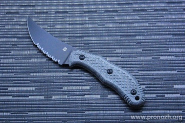   Bastinelli Creations Chopper Fixed Knife, PVD Part Serrated Blade, Green G-10 Handles