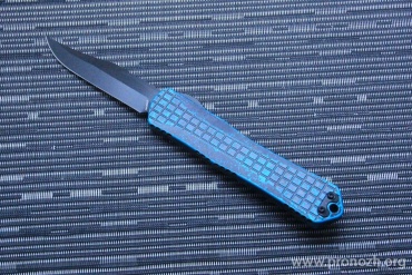      Heretic Knives Manticore-X Bowie, DLC Breakthrough Terquoise Grenade Grip