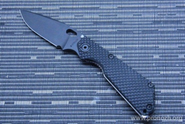   Strider Knives  SNG DDG Black Oxide Blade, CPM Magnacut Steel, Black G-10 / Grey Titanium Handle