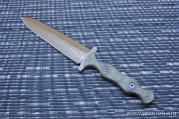 ������������� ��� Stroup Knives  Dagger OD Green  G-10 Handle, FDE Decer Blade