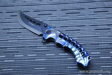 �������� ��� Andre de Villiers Scavenger 2, Titanium Blue Acid Rain Handle, 2-Tone Blade, M390 Steel
