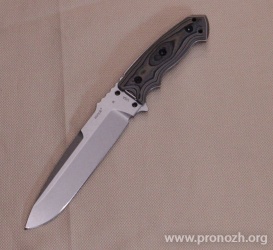   Hogue EX-F01 7" Drop Point, Stone-Tumbled Blade, Green / Dark Earth G-Mascus G10 Handle