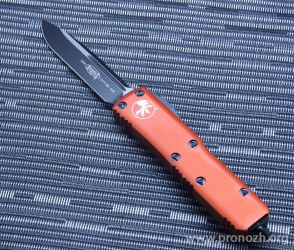 Автоматический складной нож фронтального выброса Microtech UTX-85 S/E, Black Standard, Orange Handle