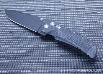   Hogue EX-01 4"  Drop Point Manual,  Black Blade, Black / Gray G-Mascus  G10 Handle