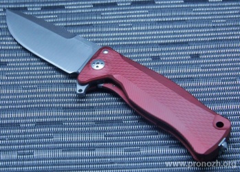 C  Lion Steel SR-11 Ball-Bearing Flipper, Satin Finish Blade, Red Anodized Aluminum Handle