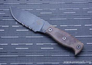   Ontario Afhgan, Serrated Blade, Tan Canvas Micarta Handles