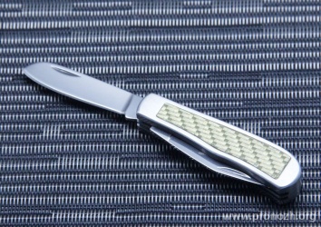Складной нож  Camillus Yello-Jaket 2-Blade Trapper, Steel Handle with Carbon Fiber Accents