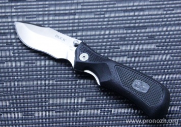   Buck Folding ErgoHunter, Satin Finish Sandvik 1227 Blade,  GRN with Dynaflex rubber Handle