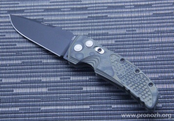    Hogue EX-01 3.5 Drop Point Auto,  Black Blade, Green / Black G-Mascus G10 Handle