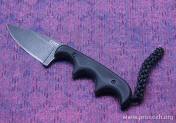 Фиксированный нож CRKT Minimalist, Drop Point, Blackwashed  Blade, Black G-10 Handle