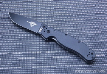   Ontario RAT-1 Model, Aus-8 Steel, Black Coated  Blade, Black GRN Handle