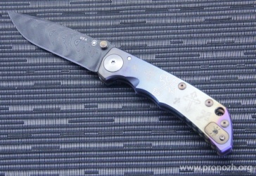   Spartan Blades, Harsey Folder Special  Edition Catholic Cross, Chad Nichols Damascus, Titanium Handles