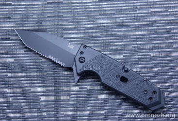   Heckler & Koch by Hogue, Karma  Tanto Flipper, Black Cerakote Blade, Combo Edge, Black G10 Handle