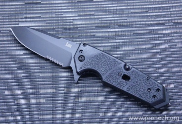   Heckler & Koch by Hogue, Karma  Spear Point Flipper, Black Cerakote Blade, Combo Edge, Black G10 Handle