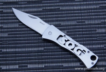 Складной нож-брелок SOG Micron 2.0 Beadblasted Clip Point Blade and Steel Handle