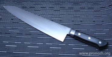    Maruyoshi Gyuto, VG-10 Core Forged with Nickel Damascus, Pakka Wood Handle