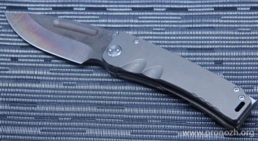   Medford Knife & Tool  Marauder Drop Point, Vulcan Finish Blade, Crucible CPM 3V Steel, Bronze Anodized Titanium Handle