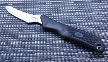 Фиксированный нож Buck ErgoHunter Caping Knife, Satin Finish Sandvik 12С27 Blade, Black Kraton Handle