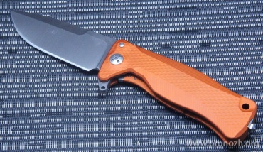 C  Lion Steel SR-11 Ball-Bearing Flipper, Satin Finish Blade, Orange Anodized Aluminum Handle