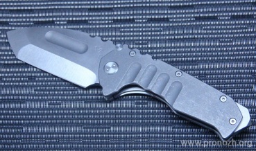   Medford Knife & Tool   Praetorian T Tanto, Stonewash Blade, D2 Tool Steel, Tumbled Titanium Handle