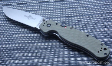   Ontario RAT-1A Model Assisted, Aus-8 Steel, Satin Finish Blade, Olive Drab Green G-10 Handle