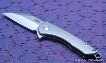   CRKT  Jettison Compact Flipper, Satin Finish Blade, Tumbled Finish Titanium Handle