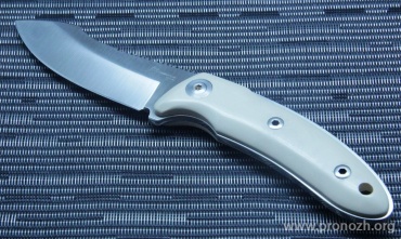   Katz  Kagemusha, Satin Finish, White Micarta Handle, Leather Sheath