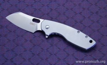   CRKT Pilar Large Flipper, Satin Finish Blade, Plain Edge, Stainless Steel Handle