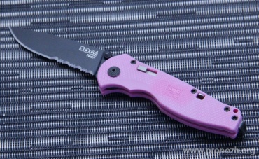   SOG Flash I, Black TiNi Blade,  Aus-8 Steel, Pink Zytel Handle, Combo Edge